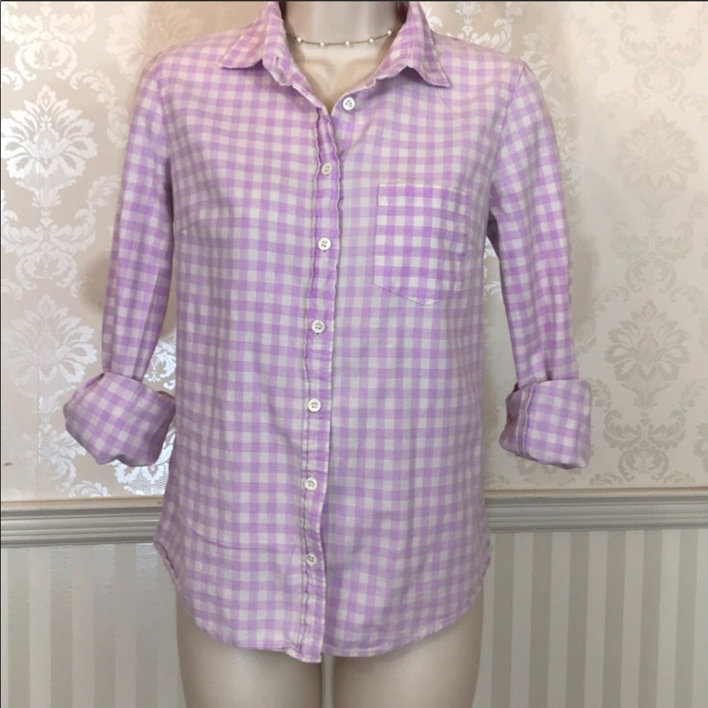 Jcrew lavender gingham button down. Size 2.